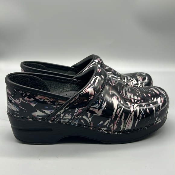 Dansko professional patent dress clogs metallic waves women's - Picture 5 of 10